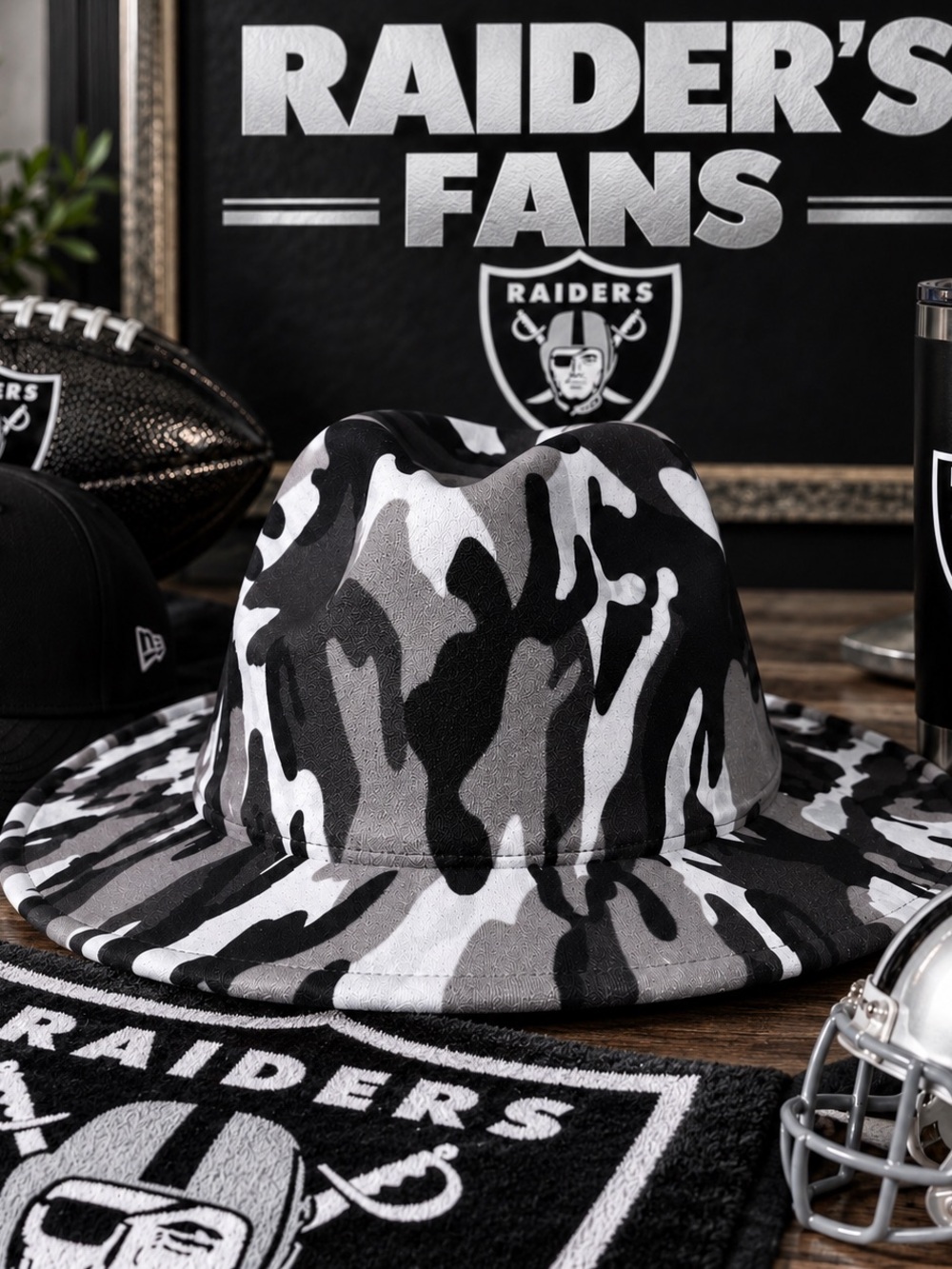 Gray Camo Adjustable Fedora Hat